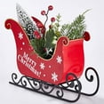 thumbnail image 4 of Lighted Up Christmas Metal Sleigh Car with Christmas Tree Red Berry for Table top Christmas Decor and Home Decoration, 4 of 8