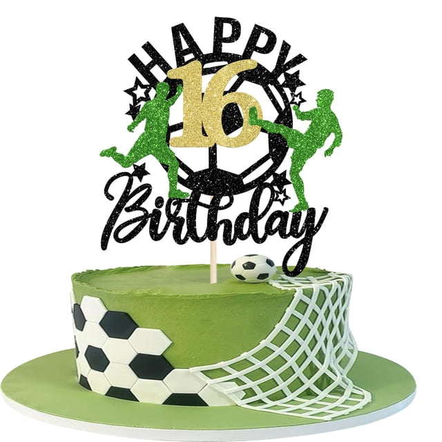 Fiesta de cumpleaños número 16 de Cake Topper YCTHUNFISH Soccer