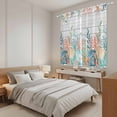 thumbnail image 3 of Summer Coastal Kitchen Curtains 63 Inch Length, Nautical Sea Coral Shell Starfish Wood Gray Tiers Curtains for Living Room Berdoom Bathroom, Light Filtering Drapes Window Treatment 2 Panels 42"Wx63"L, 3 of 8