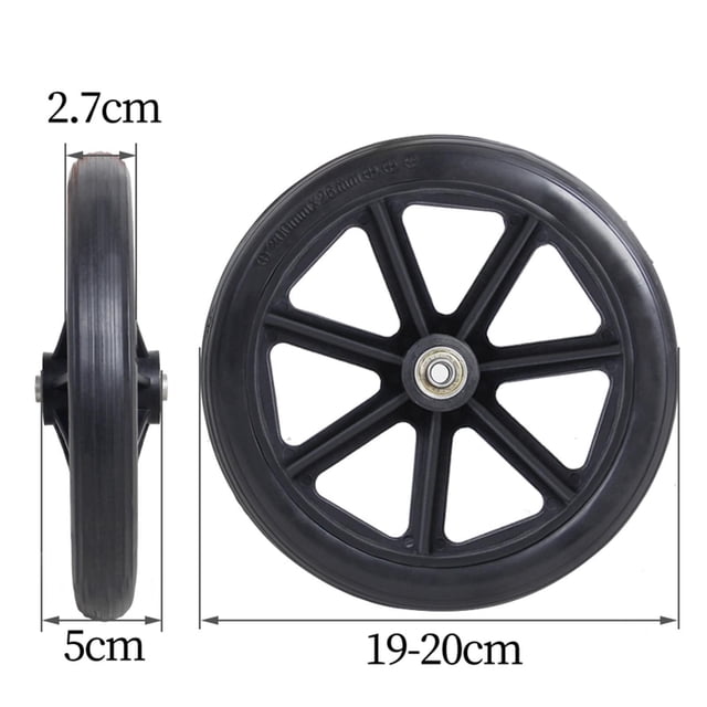 VONKY 2x Roue avant Roulement 8 Pouces Roulettes Déambulateurs pour Fauteuils Roulants Noir 8 Pouces