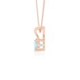 thumbnail image 5 of Natural Aquamarine V-Bale Solitaire Round Pendant Necklaces for Women in 18K Rose Gold Vermeil, March Birthstone Jewelry Gifts for Her Birthday, Anniversary, Mothers Day, Christmas, Valentines, 5 of 7