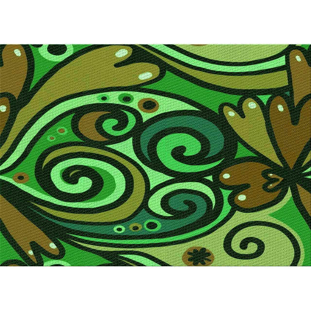 Ahgly Tapis Rectangulaire Lavable en Machine Intérieur Transitionnel Vert Forêt Foncé, 7 Pieds x 9 Pieds