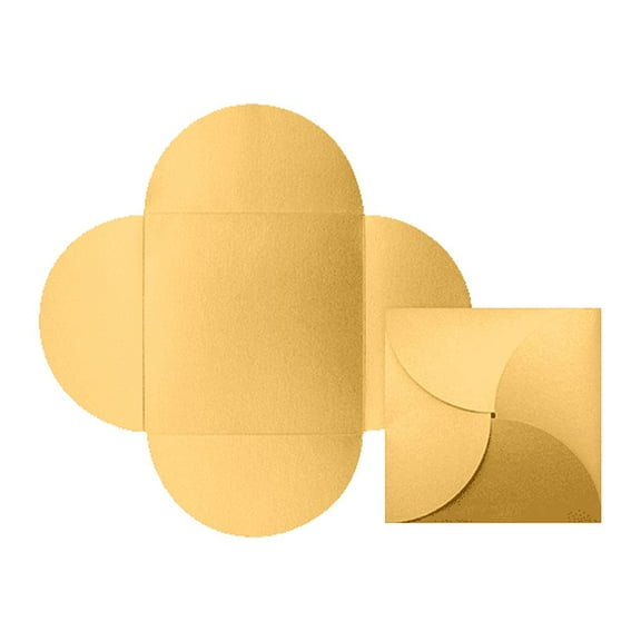 LUXPaper Petal Invitations, 6 1/4 x 6 1/4, Gold Metallic, 190/Pack