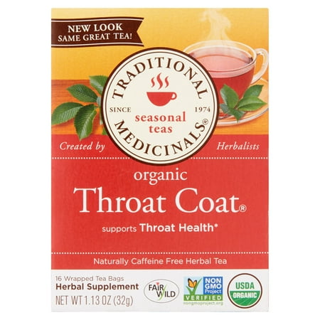 TRADITIONAL MEDICINALS Thés saison manteau gorge organique Sacs Enveloppé de thé - 16 CT