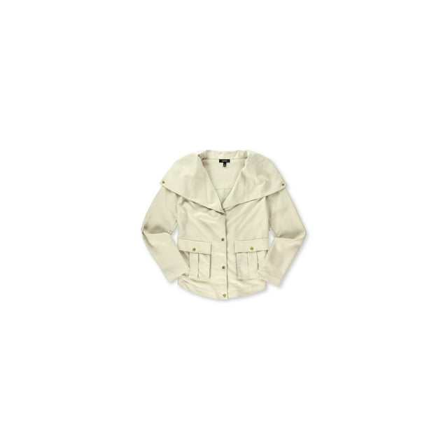 Apt. 9 Womens Pleated Shirt Jacket, Beige, X-Small