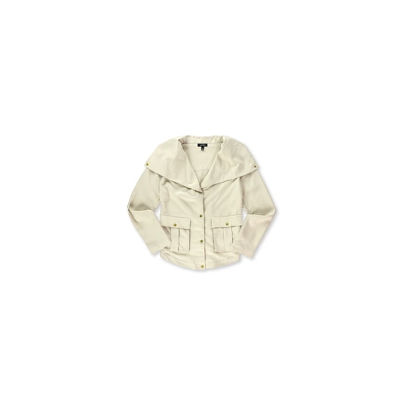 Apt. 9 Womens Pleated Shirt Jacket, Beige, X-Small