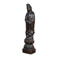 thumbnail image 4 of Avalokitesvara Wooden Statue for Home Decor, Desktop Ornament, Spiritual Meditation Figurine, Handcrafted Adornment, 4 of 9