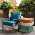 thumbnail image 4 of ARTPLAN Olefin 24x24 Deep Seat Patio Cushions for Outdoor Furniture,Extra 6 inch Thick,Back 18"x24",Removable,Replacement,Solid/Floral,Outdoor/Indoor,Peacock, 4 of 8