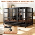 thumbnail image 3 of TIME RAY 48 Inch Heavy Duty Dog Crate,Indestructible High Anxiety Dog Cage for Outdoor and Indoor with Lock, Double Door & Removable Tray,Black, 3 of 9