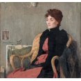 thumbnail image 2 of Aman-Jean, Edmond Francois 12x12 Gold Ornate Wood Framed with Double Matting Museum Art Print Titled - Portrait of a Woman, 2 of 4