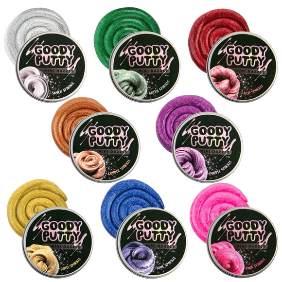 Dazzle Putty Toy Goody Putty Mini Latas, Paquete De 8 Juguetes Sensoriales Con Purpurina Para Niños Y Niñas