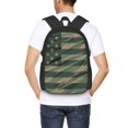 thumbnail image 4 of Fotbe Jungle Green Camo USA Flag Mochila para Hombre y Mujer - Tela Oxford 600D Resistente - Mochila Impermeable de Gran Capacidad para Escuela, Viajes y Senderismo, 4 of 6