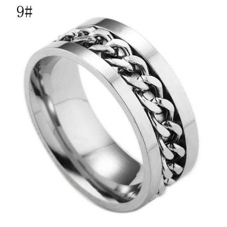 Men's Titanium Steel Chain Rotation Ring Cross Border Jewelry Ring