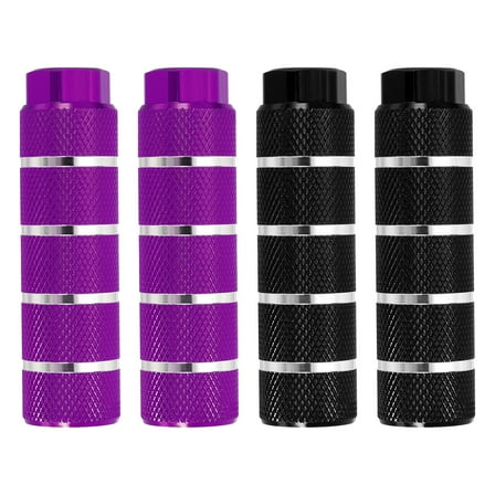 Uxcell Bike Pegs Fit Axles, Aluminum Alloy Anti-Skid Foot Bicycle Pegs for BMX Mountain Cycling Purple/Black