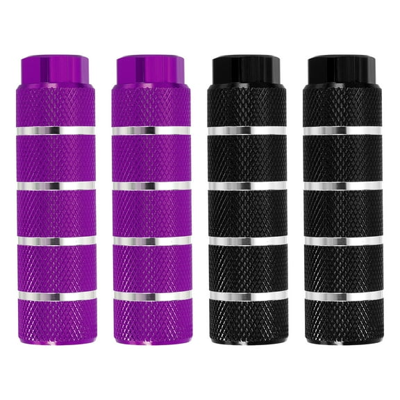 Uxcell Bike Pegs Fit Axles, Aluminum Alloy Anti-Skid Foot Bicycle Pegs for BMX Mountain Cycling Purple/Black