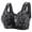 02#Black, variant on Women’s Wirefree Vest Bra Featuring Front Snap Closure For Women, Leopard Print Comfort Bra For Everyday Wear