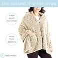 thumbnail image 2 of Hello Mello The Coziest Blanket Wrap Plush Poncho Soft Sweater, Tan (Women's), 2 of 5