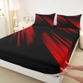 thumbnail image 3 of Homewish Waves Stripes Twin Sheet Sets,Modern Asbtarct Geometric Twin Fitted Sheet,Red Black Flat Sheet For Girl Boys,Ultra Soft Home Decor,3-Piece, 3 of 7