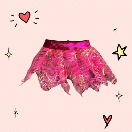 Lol Surprise doll OMG Bartz Pink Skirt Doll Clothing Glitter Shimmer Gold Ruffle