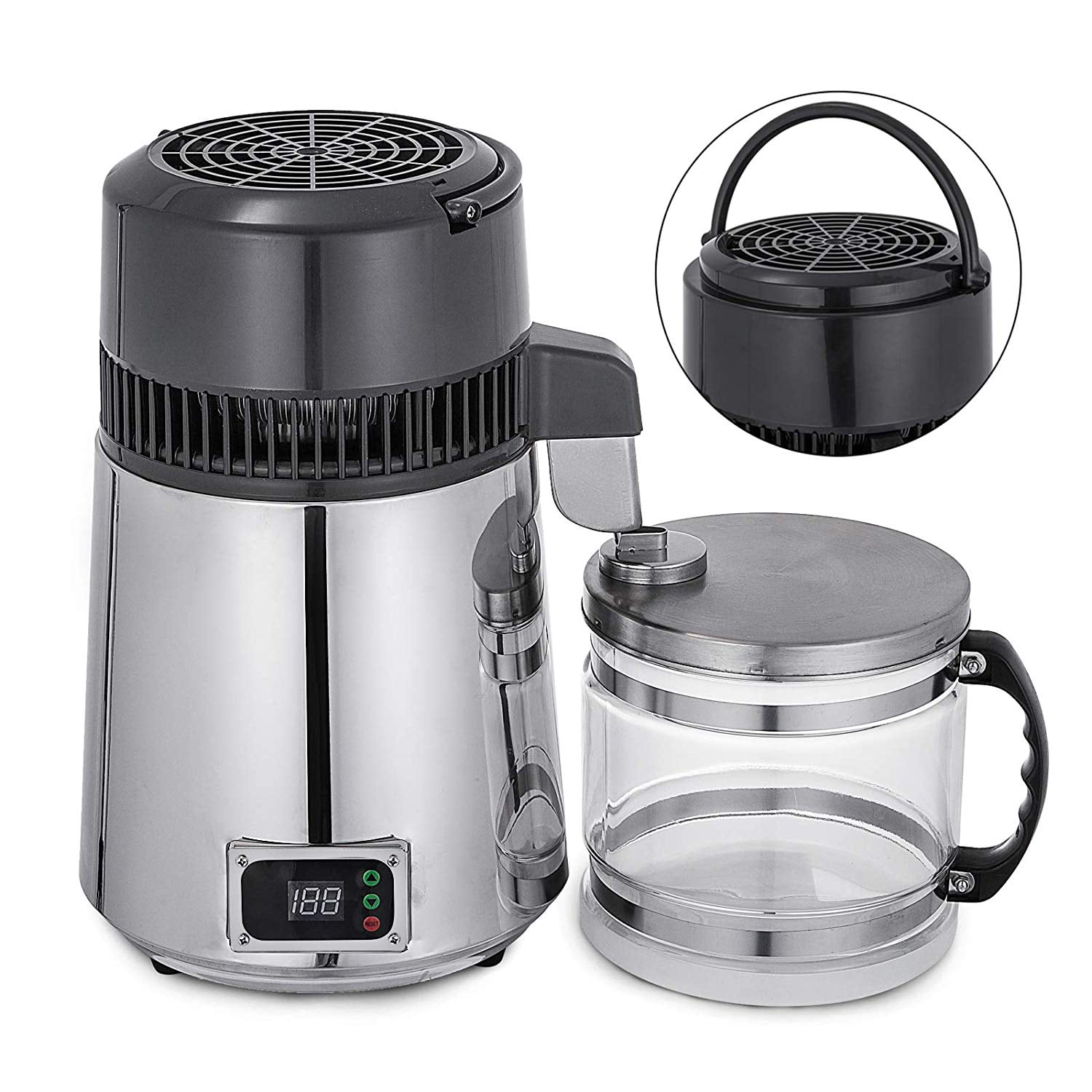 BestEquip Pure Water Distiller 4L Countertop Water Distiller 750W Stainless Steel Water