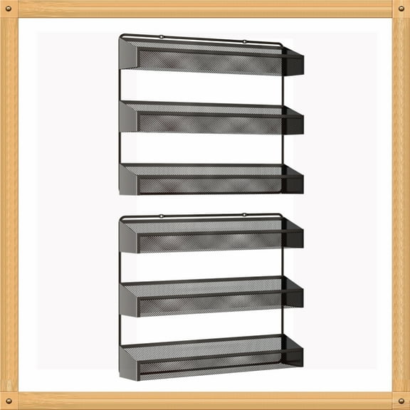 Fuleadture Set of 2 3 Tier Spice Racks,Spice Rack Organizer for Cabinet in Home,Bronze