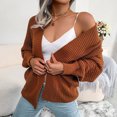 thumbnail image 2 of Fesfesfes Women Cardigan Women Casual Lantern Sleeve Long Sleeve Loose Cardigan Sweater Jacket Sale Items, 2 of 6