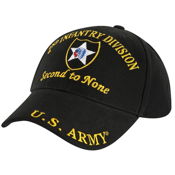 Men's Low Profile 2nd Infantry Division Embroidered Black Cap