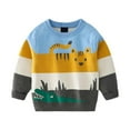 thumbnail image 1 of CNKOO Enfants Col Rond Pull Garçons Tricot Pull pour Tout-Petit Classique à Manches Longues Pull Bas Rayé pour 2-6T, 1 of 5