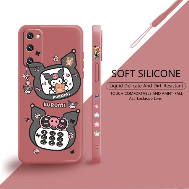 Funda líquida cuadrada para teléfono móvil de juguete bonito Kuromi para Samsung Galaxy S22 S21 S20 FE Ultra S10 S9 S8 Plus S10e Note 20 10 Lite xuanjing unisex