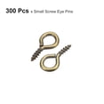thumbnail image 3 of 300 Pack Small Screw Eye Hooks Mini Eyelets Screws, 6.8x13x1.4mm, Bronze Tone, 3 of 5