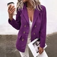 thumbnail image 2 of Lindreshi Winter Coats for Women 2023 Trendy Women's and Winter Solid Color Long Sleeve Double Breasted Lapel False Pocket Coat, 2 of 7