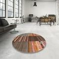 thumbnail image 3 of Ahgly Company Indoor Square Contemporary Orange Salmon Pink Southwestern Area Rugs, 6' Square, 3 of 6