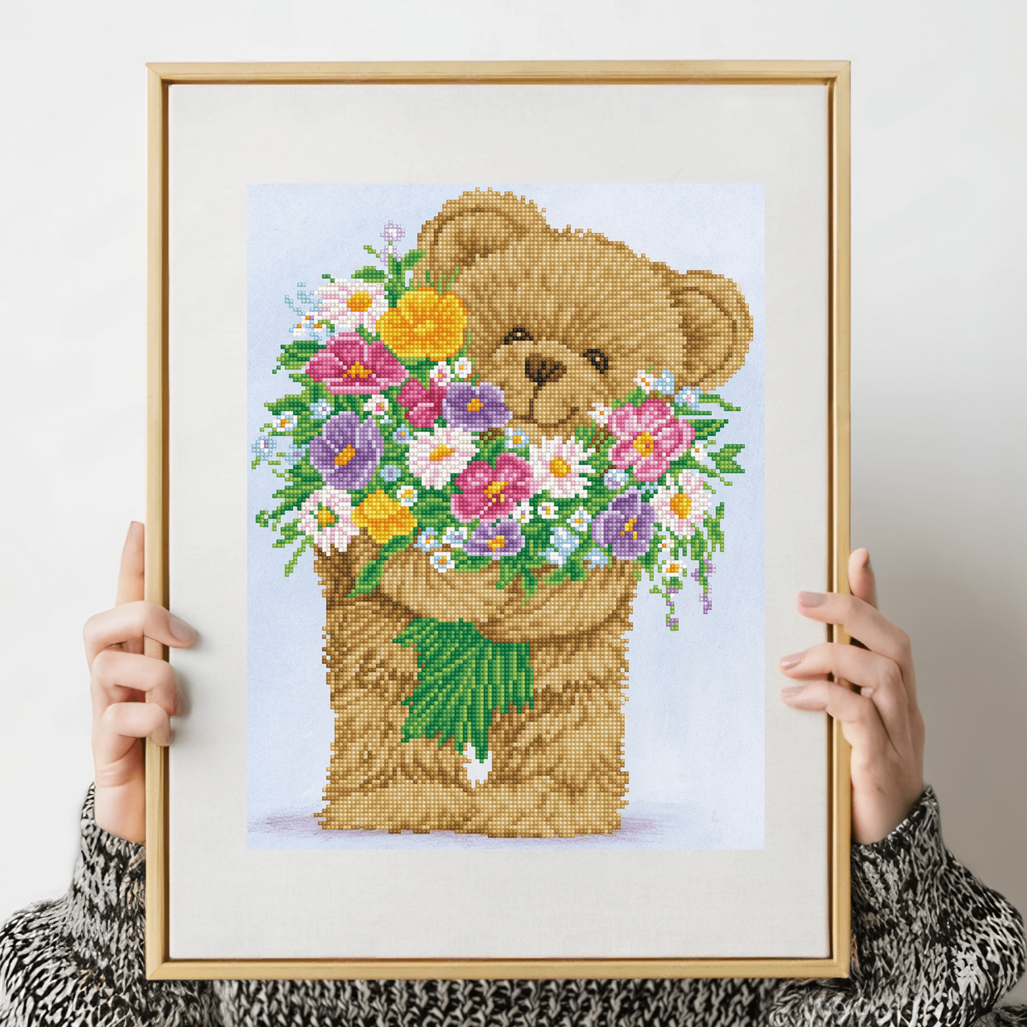 Diamond Dotz Bunch of Love Bear Diamond Painting Kits for Adults - Diamond Art Kits a Relaxing Creative Craft Kit with Dotz Gems 18"x14"
