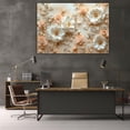 thumbnail image 5 of Mudket Light Pink White Rose with Gold Branches Canvas Wall Art, Framed Floral Print, Ready to Hang Wall Decor for Bedroom Living Room, Elegant Textured Artwork - 12"L x 8"W, 5 of 10