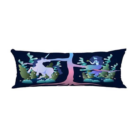 ECZJNT magic beast mermaid and unicorn in the forest Pillow Cover Body Pillowcase Pillow Protector 20x60 Inch