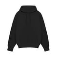 thumbnail image 3 of RPVATI Crew Neck Sweatshirt for Mens Long Sleeve Loose Hoodies Running Solid Color Hooded Pullover Trendy Drawstring Plus Size Shirt Black 3XL, 3 of 4
