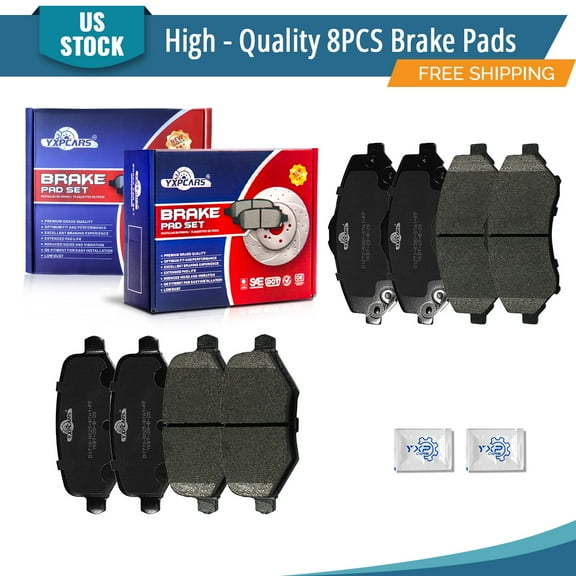 YXPCARS 8PCS Ceramic Brake Pads for Chrysler Town & Country Dodge Grand Caravan 2008-2016 Journey Volkswagen Routan 2009-2013, Front & Rear D1273 D1719
