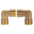 thumbnail image 1 of MasteelfCA 1 Set 2Pcs Thickened 90 Degree Water Pipe Connectors Fittings (Golden), 1 of 7