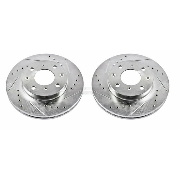 Power Stop Front Pair of Drilled and Slotted Brake Rotors JBR525XPR