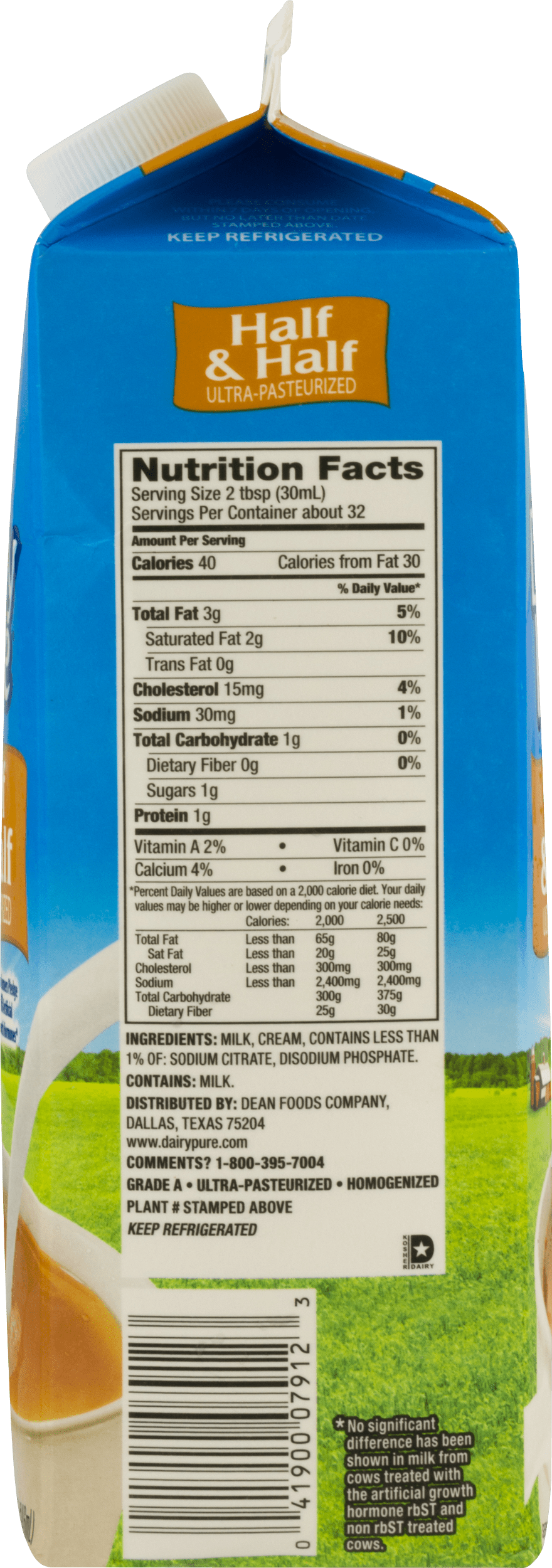 Pet Dairy Pure Half Half 1 Quart Walmart Com