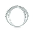 thumbnail image 2 of SZUL Women's 1/2 Carat TW Diamond Criss Cross X Ring in 10K White Gold (K-L Color, I2-I3 Clarity), 2 of 4
