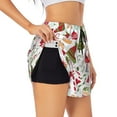 thumbnail image 3 of Lsque Snowflakes Santa Claus Printed Women's Running Shorts with Liner Pockets,Elastic Quick Dry Workout Athletic Gym Yoga Shorts,Womens High Waist Shorts-Medium, 3 of 9