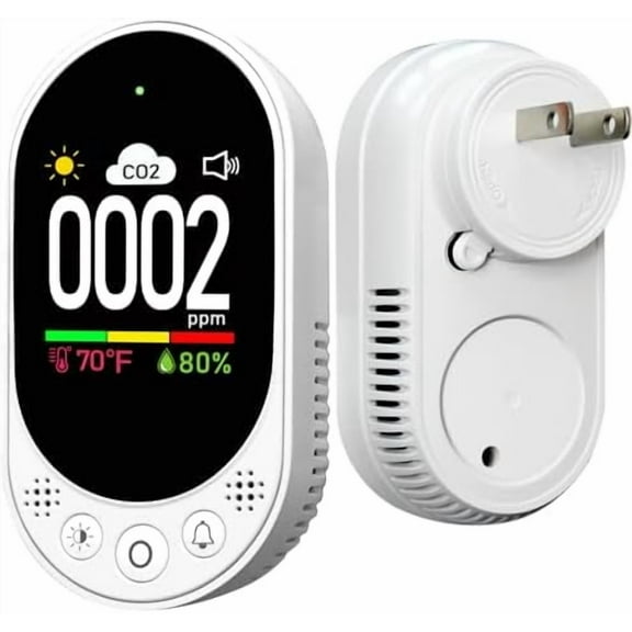 Upgraded Carbon Dioxide Detector Plug in Wall Design, 3 in 1 CO2 Detector(Temp, Humidity and CO2 Value), High Accuracy CO2 Meter with Alarm Function and Manual Calibration for Home Office RV$$Other