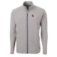 thumbnail image 2 of Men's Cutter & Buck Gray Oklahoma Sooners Big & Tall Adapt Eco Knit Hybrid Recycled Full-Zip Jacket, 2 of 3