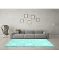 thumbnail image 3 of Ahgly Company Indoor Rectangle Abstract Turquoise Blue Contemporary Area Rugs, 5' x 8', 3 of 4
