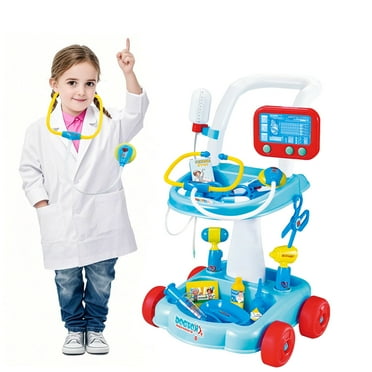 LINXUXIE Doctor Pretend Medical Station Toy Set for Toddler with Stethoscope and Instruments, Doctor Set Role Play Toy for 3-8 Boys & Girls