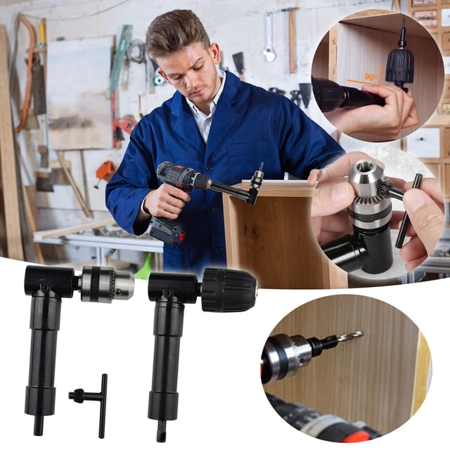 Diceymbol 2025 New 90-degree Right-angle Drill Three-jaw Chuck Corner Device Multi-function Multi-purpose Alloy Right-angle Corner Device Easy to Use