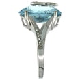 thumbnail image 3 of 14k White Gold Natural Aquamarine Ring 16x12 mm Oval Shape Diamond Accent, 5/8 inch wide, size 8.5, 3 of 4