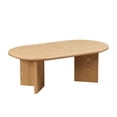 thumbnail image 3 of Tcbosik 39.3 inch Coffee Table, Oval Cocktail Table, Modern Center Table with Pedestal for Living Room, Bedroom, Oak, 3 of 9