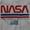 Sport Grey, variant on NASA Retro Worm Logo American Flag Women's T Shirt Ladies Tee Brisco Brands S